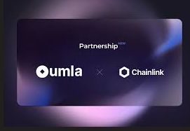 Oumla Blockchain and Chainlink logos side by side, symbolizing their strategic partnership to advance blockchain adoption in Saudi Arabia.